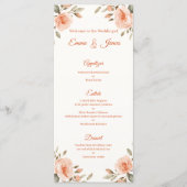 Persoonlijke Trouwmenukaart met Bloemen Menu (Voorkant)