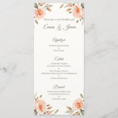 Persoonlijke Trouwmenukaart met Bloemen Menu (Voorkant)