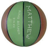 Persoonlijke Trouwring Drager Aandenken Basketbal (Verticaal)