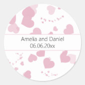 Persoonlijke Trouwsticker met Hart Ronde Sticker (Voorkant)