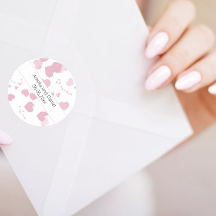 Persoonlijke Trouwsticker met Hart Ronde Sticker