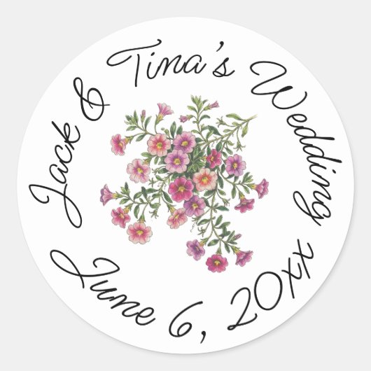 Persoonlijke trouwstickers ronde sticker (Voorkant)