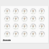 Persoonlijke trouwstickers ronde sticker (Vel)
