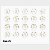 Persoonlijke trouwstickers ronde sticker (Vel)
