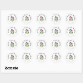 Persoonlijke trouwstickers  ronde sticker (Vel)