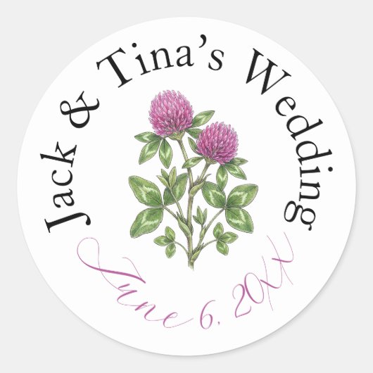 Persoonlijke trouwstickers  ronde sticker (Voorkant)