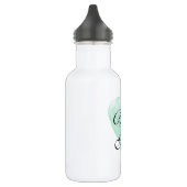 Persoonlijke trouwwaterflessen met mint hart waterfles  (Links)