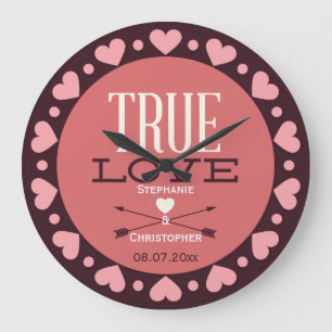 Persoonlijke True Love Wedding Gift Grote Klok