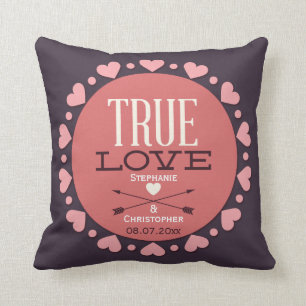 Persoonlijke True Love Wedding Gift Kussen