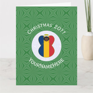Persoonlijke Tsjadische engel kerst vlag Kaart