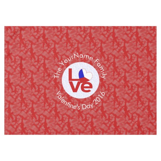 Persoonlijke Tsjechië Rode LOVE Vlag Tafelkleed (Voorkant (Horizontaal))