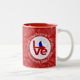 Persoonlijke Tsjechië Rode LOVE Vlag Tweekleurige Koffiemok