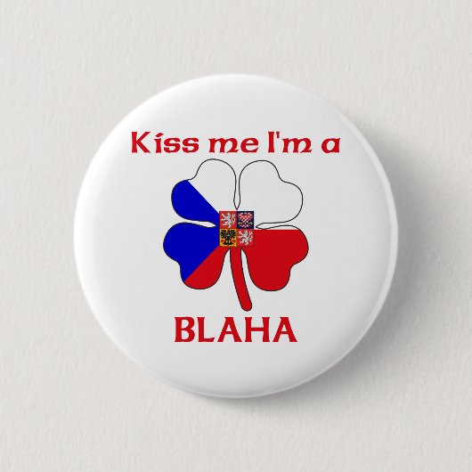 Persoonlijke Tsjechische kus Ik ben Blaha Ronde Button 5,7 Cm (Voorkant)