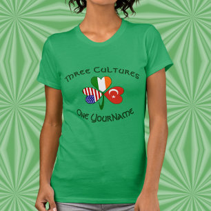Persoonlijke Turkije Ierland VS Shamrock Dames T-shirt