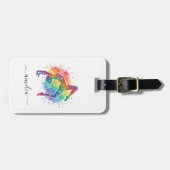 Persoonlijke Turnen Glitter Bagagelabel (Voorkant horizontaal)