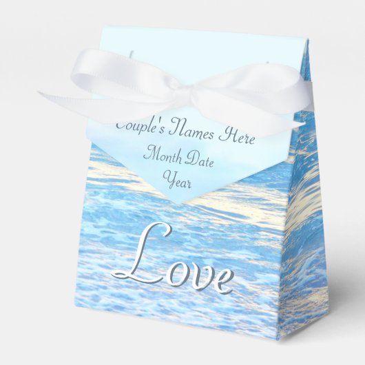 Persoonlijke Turquoise Beach Wedding Favor Boxes Bedankdoosjes (Voorkant Zijde)