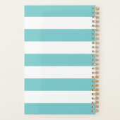 Persoonlijke Turquoise en White Stripe Planner (Achterkant)