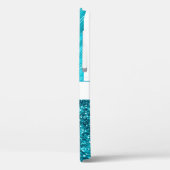 Persoonlijke Turquoise Floral Glitter Case-Mate iPhone Case (Achterkant / Links)