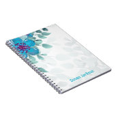 Persoonlijke Turquoise Floral Notitieboek (Rechterzijde)