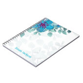 Persoonlijke Turquoise Floral Notitieboek (Linkerzijde)