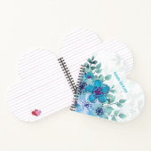 Persoonlijke Turquoise Floral Notitieboek (Binnen)