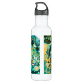 Persoonlijke Turquoise, Gold, Marble Fluid Art Waterfles (Achterkant)