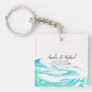 Persoonlijke Turquoise Golf Sleutelhanger
