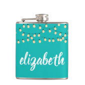 Persoonlijke Turquoise Heupfles (Voorkant)