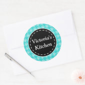 Persoonlijke Turquoise Houndstooth Stickers (Envelop)