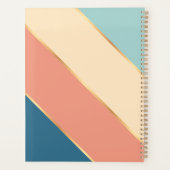 Persoonlijke turquoise koraal oceaangroene streep planner (Achterkant)