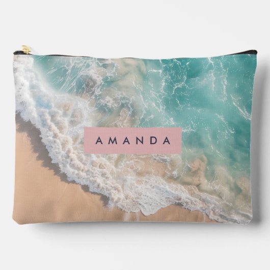 Persoonlijke Turquoise Oceaangolf Strand Etui (Voorkant)
