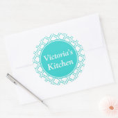 Persoonlijke Turquoise Patroon Stickers (Envelop)