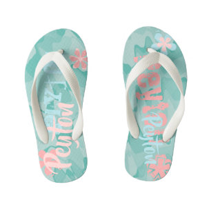 Persoonlijke Turquoise Shock Wave Camouflage Kinder Teenslippers