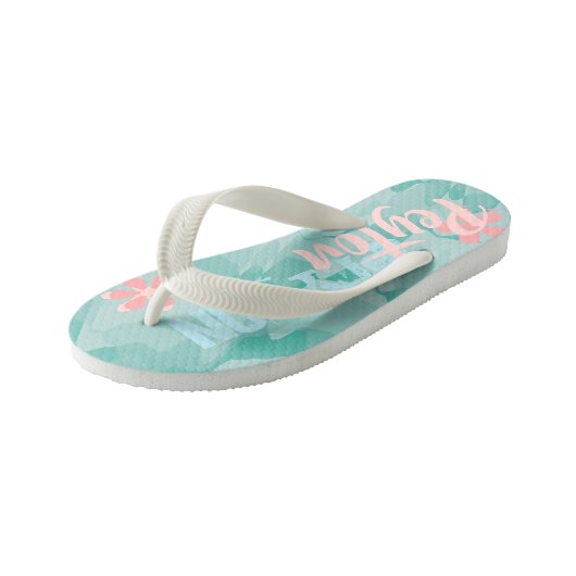 Persoonlijke Turquoise Shock Wave Camouflage Kinder Teenslippers (Schuin)