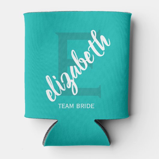 Persoonlijke Turquoise Team Bride Blikjeskoeler (Voorkant)