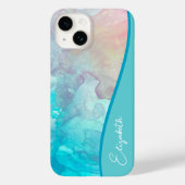 Persoonlijke Turquoise-Waterverf Case-Mate iPhone Case (Achterkant)