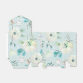 Persoonlijke Turquoise White Floral Wedding Bedankdoosjes (Uitgevouwen)