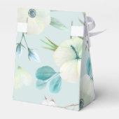 Persoonlijke Turquoise White Floral Wedding Bedankdoosjes (Achterkant)