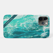 Persoonlijke turquoise zee en golven Case-Mate iPhone case (Achterkant (horizontaal))