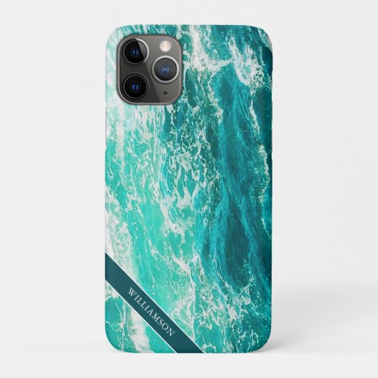 Persoonlijke turquoise zee en golven Case-Mate iPhone case (Achterkant)