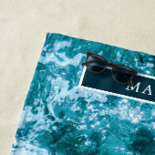 Persoonlijke Turquoise-Zee en -golven Strandlaken (In situ)