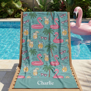 Persoonlijke Turquoise Zomer Vibes Badhanddoek