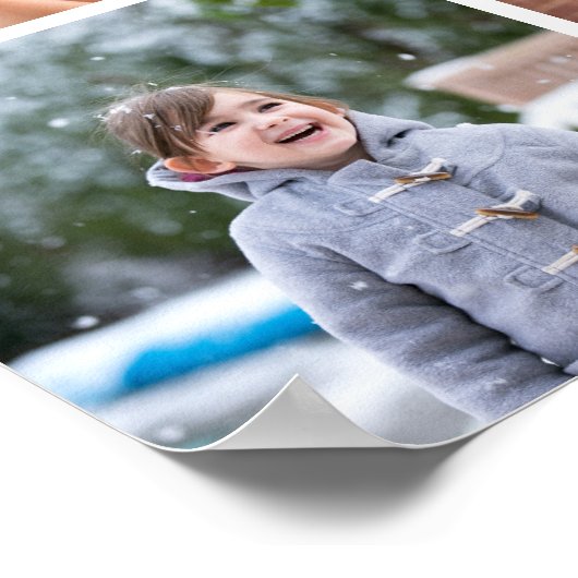 Persoonlijke twaalf foto's collage en monogram poster (Hoek)