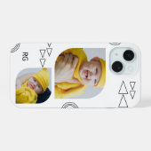 Persoonlijke twee foto Abstract iPhone 15 Case (Achterkant horizontaal)