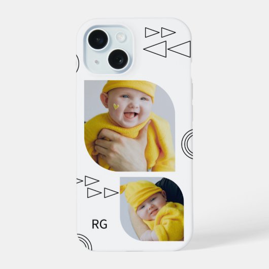 Persoonlijke twee foto Abstract iPhone 15 Case (Achterkant)