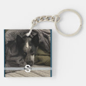 Persoonlijke twee foto-Sleutelhanger - Monogram HA Sleutelhanger (Achterkant)