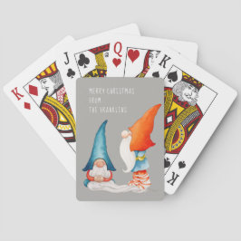 Persoonlijke, Twee Kleurrijke Kerstelfjes Pokerkaarten