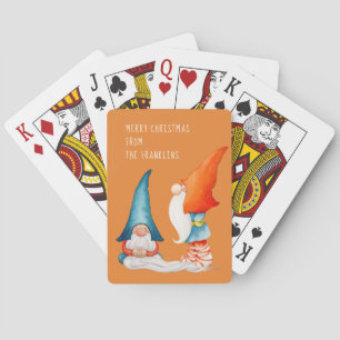 Persoonlijke, twee kleurrijke kerstkleven pokerkaarten