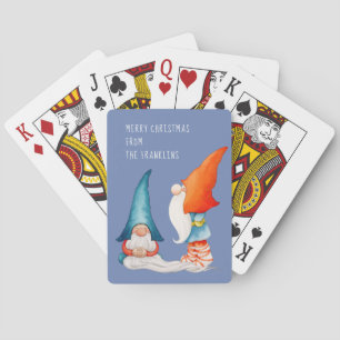 Persoonlijke, twee kleurrijke kerstkleven pokerkaarten