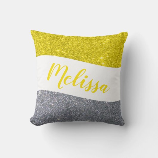 Persoonlijke twee-tint glitters kussen (Voorkant)